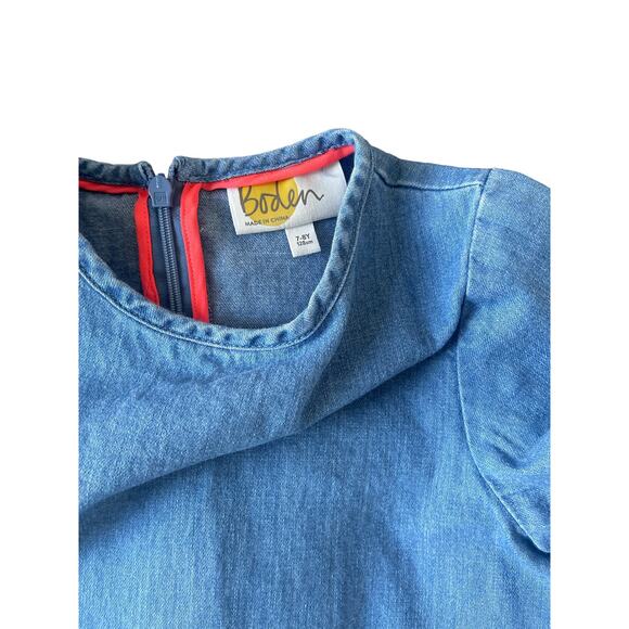 Mini Boden Denim Unicorn Dress 7 - Picture 3 of 4